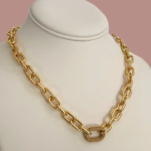 LOCKED IN LOVE ❤️🔒 18K Yellow Gold-Plated Chunky Chain Necklace